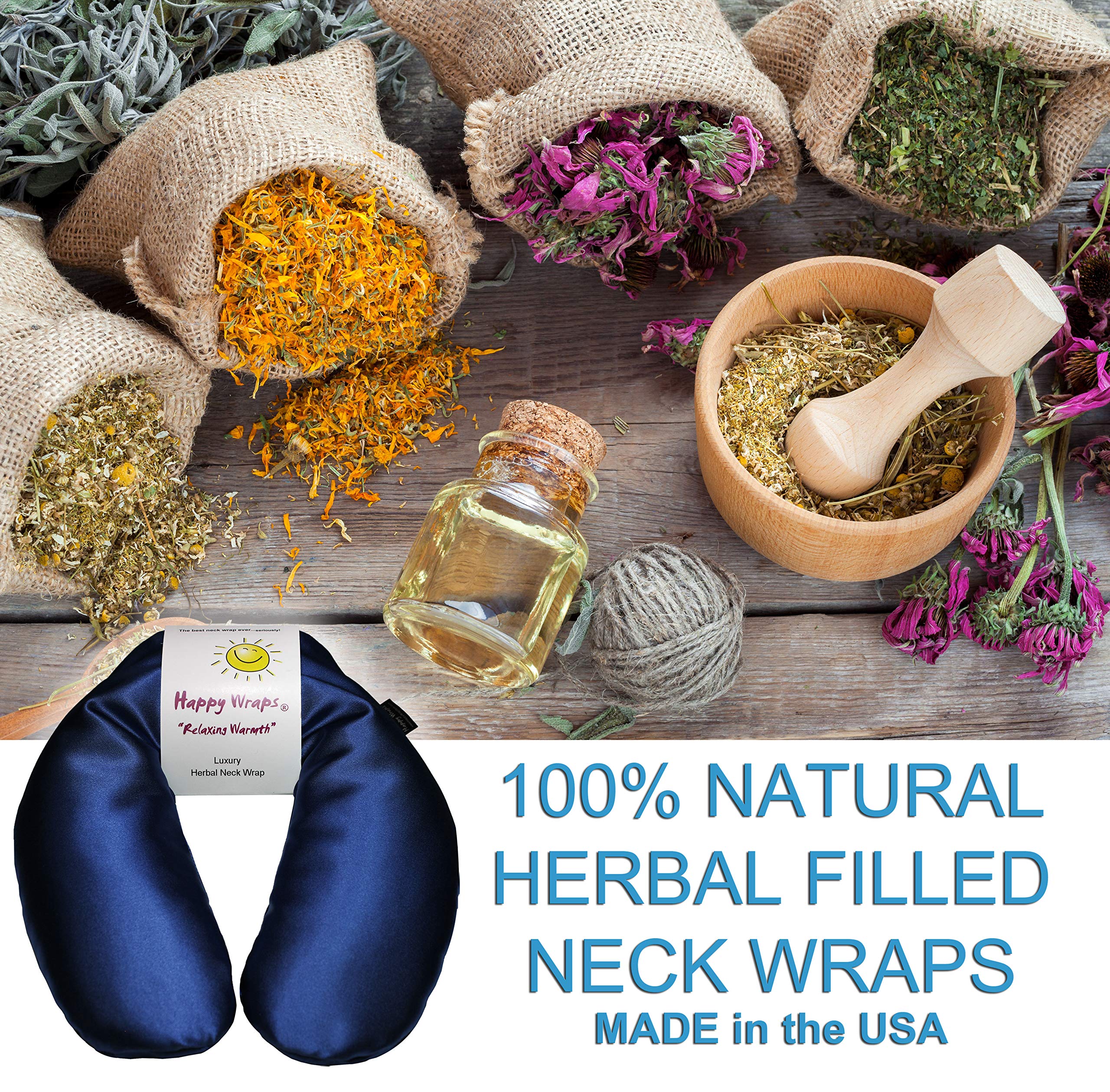 Almohadilla de calor para el cuello y el cuello, para el microondas, para el alivio del dolor del cuello y el estrés de las migrañas, regalo para mujeres y hombres SW-2BSA , Zafiro + máscara de dormir de viaje gratis, 2