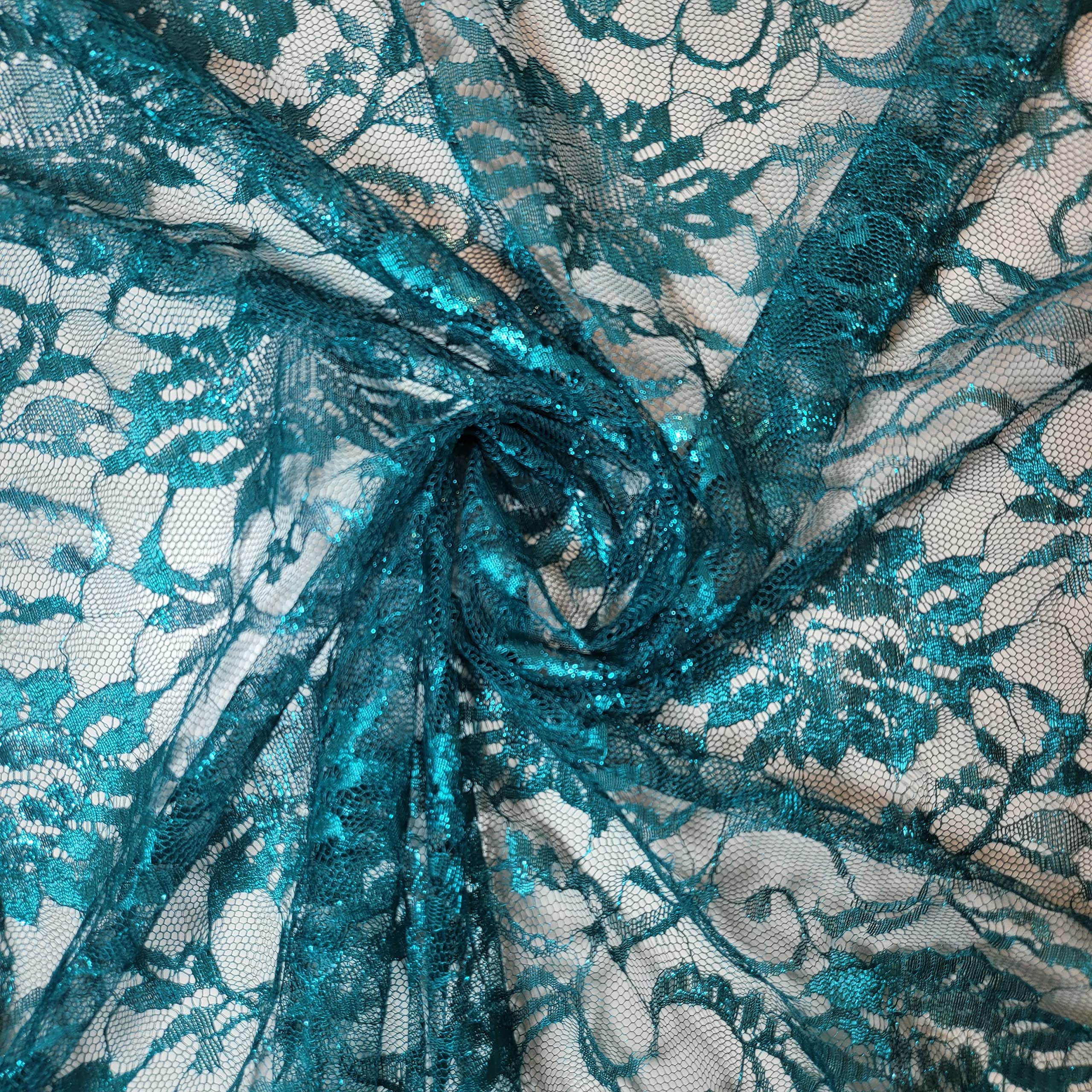 African Vintage Embroidery Bridal Nigerian French Embroidery Corded Budget Guipure Lace Mesh Net Fabric 54" Corded Budget Guipure Lace Mesh Net Fabric 54" (2 Meter, Jade Budget) — image 1