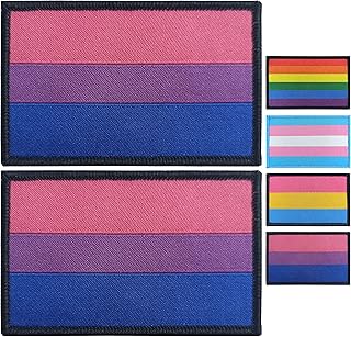 JBCD 2 Pack Bisexual Flag Patch Bi LGBT Flags Pride Gay Flag Tactical Patch Pride Flag Patch for Clothes Hat Patch Team Military Patch
