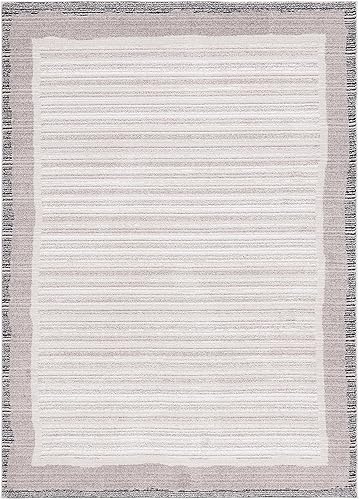 Miniatura 2 de Safavieh Jade Collection - Alfombra de área de 4 x 6 pies, color marfil y beige negro, diseño de rayas, ideal para zonas de alto tráfico en sala de