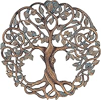 Old River Outdoors Tree of Life Wall Plaque 11 5/8" Celtic Garden Art Sculpture Rustic Copper Verdigris Home Decor