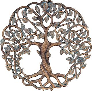 Old River Outdoors Tree of Life Wall Plaque 11 5/8" Celtic Garden Art Sculpture Rustic Copper Verdigris Home Decor