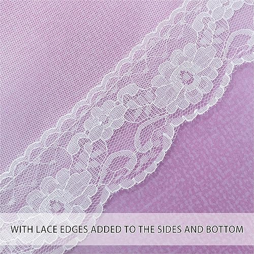 Miniatura 6 de XiDi - Cortinas opacas con estrellas para habitaciones de niñas, cortinas de princesa para habitación de hija, ventana de dormitorio (morado y rosa,