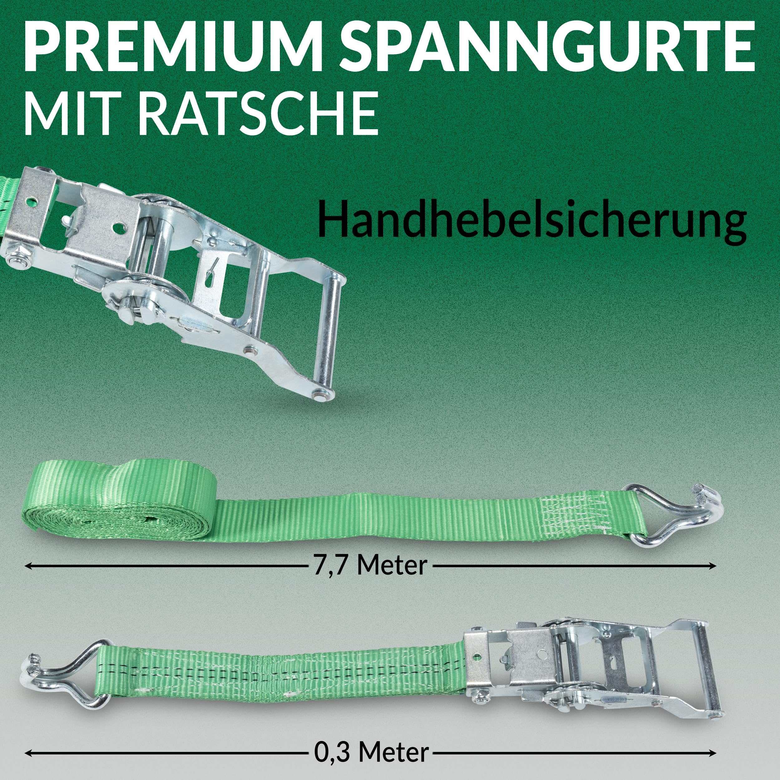 2 Spanngurte Mit Ratsche Für LKW – Robustes Befe Produktbild-Vorschau 3