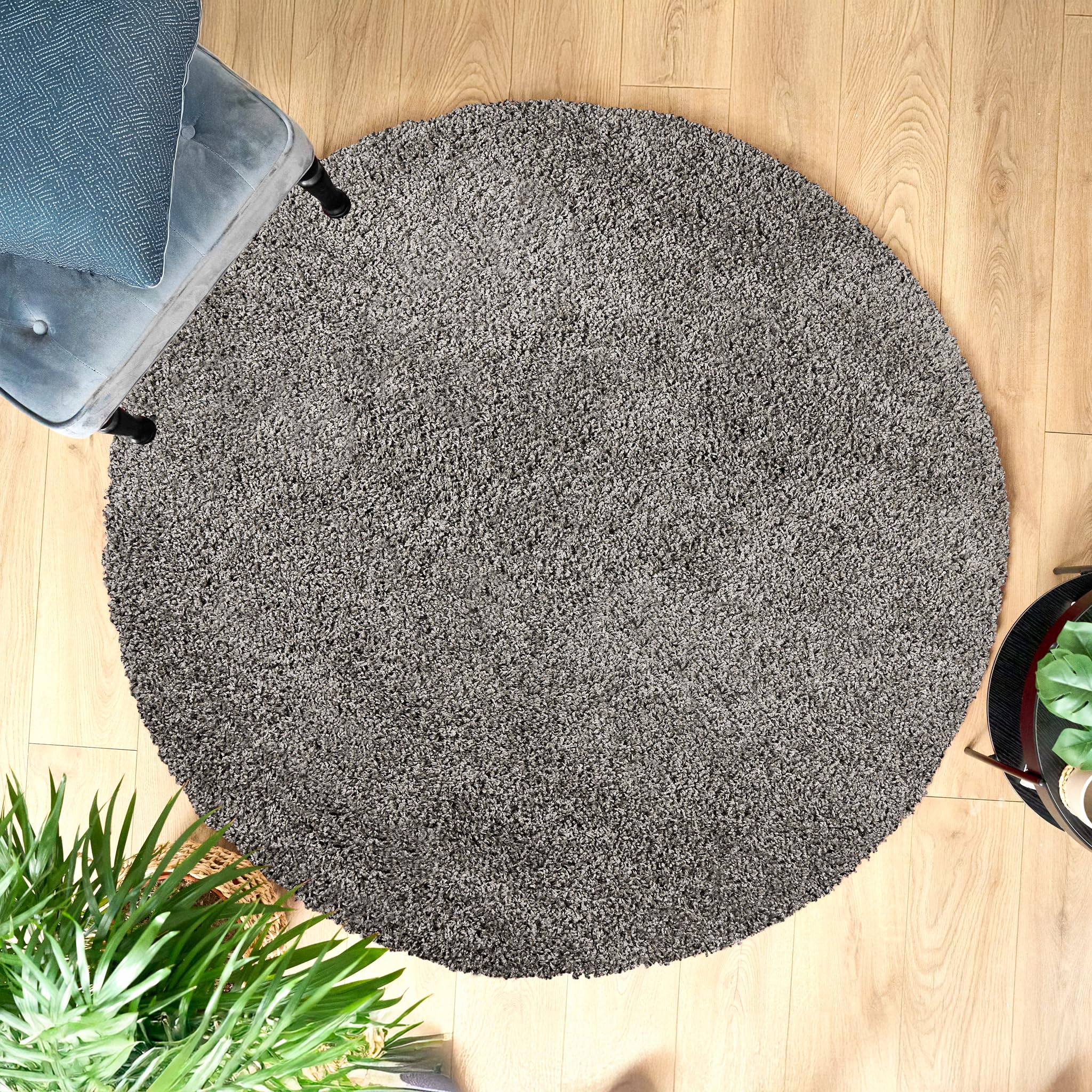 Bravich Navy Blue Shaggy Rug 80 x 150cm (2'7" x 4'11") 5cm Pile Medium Thick Fluffy Living Room Hessian Backed Washable — view 96