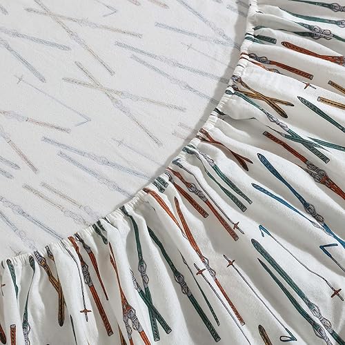 Miniatura 4 de Eddie Bauer - Sábanas individuales, juego de ropa de cama de franela de algodón, cepillada para mayor suavidad, decoración acogedora para el hogar