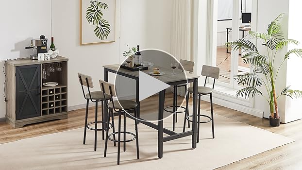 Amazon.com: Sweiko Modern Bar Table and Chair Set for 4