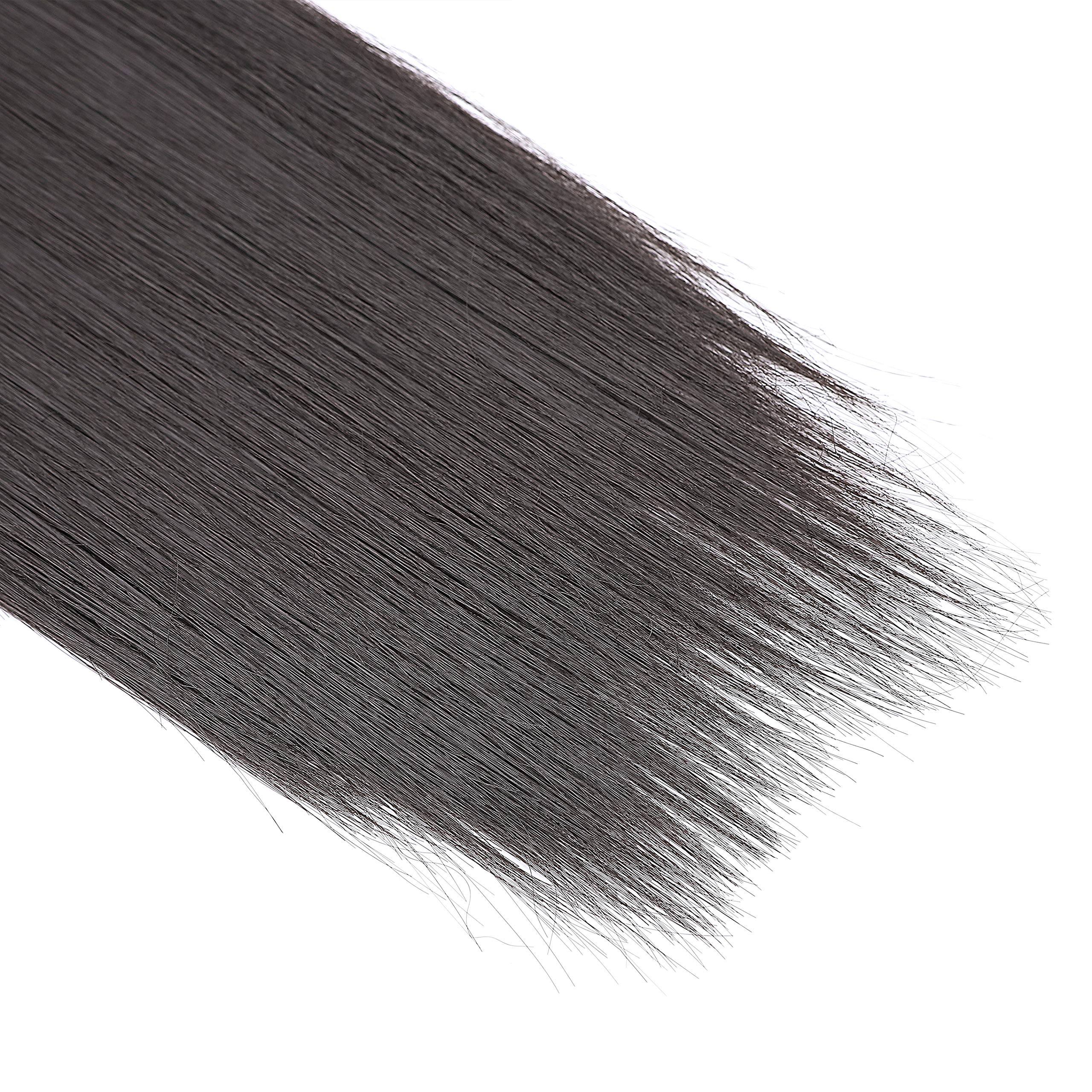 32"(81cm) SEGO Coleta Postiza Larga Pelo Sintético Se Ve Natural [Castaño Oscuro] Extensiones de Cabello Clip Cola Lisa Ponytail Extension (140g) — view 6