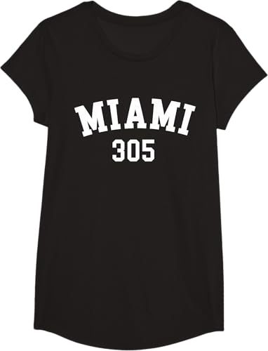 Miniatura 67 de Miami 305 USA American College Font T-Shirt Negro,Azul Marino,Azul Pastel,Arándano,Rojo,Plateado,Hierba,Verde Kelly,Marrón,Verde Oliva,Jaspeado