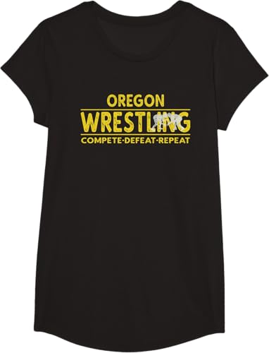 Miniatura 61 de Oregon Wrestling - Compete, Defeat, Repeat T-Shirt Negro,Azul Marino,Asfalto,Blanco,Azul Pastel,Arándano,Rojo,Verde Bosque,Verde Kelly,Verde