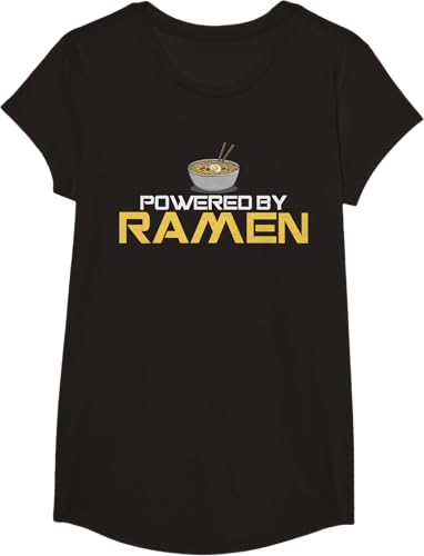 Miniatura 3 de Camiseta de fideos de anime japoneses Powered By Ramen, Negro, S