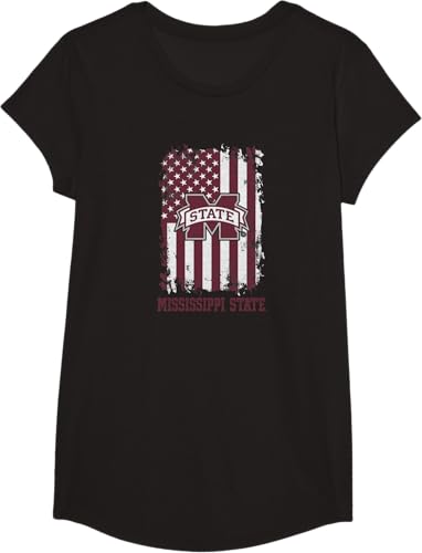 Miniatura 5 de Camiseta patriótica retro con bandera estadounidense de los Mississippi State Bulldogs, Negro -