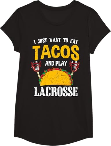 Miniatura 3 de Camiseta de Tacos y Lacrosse Lax Player Idea de regalo Cinco de Mayo, Negro, S
