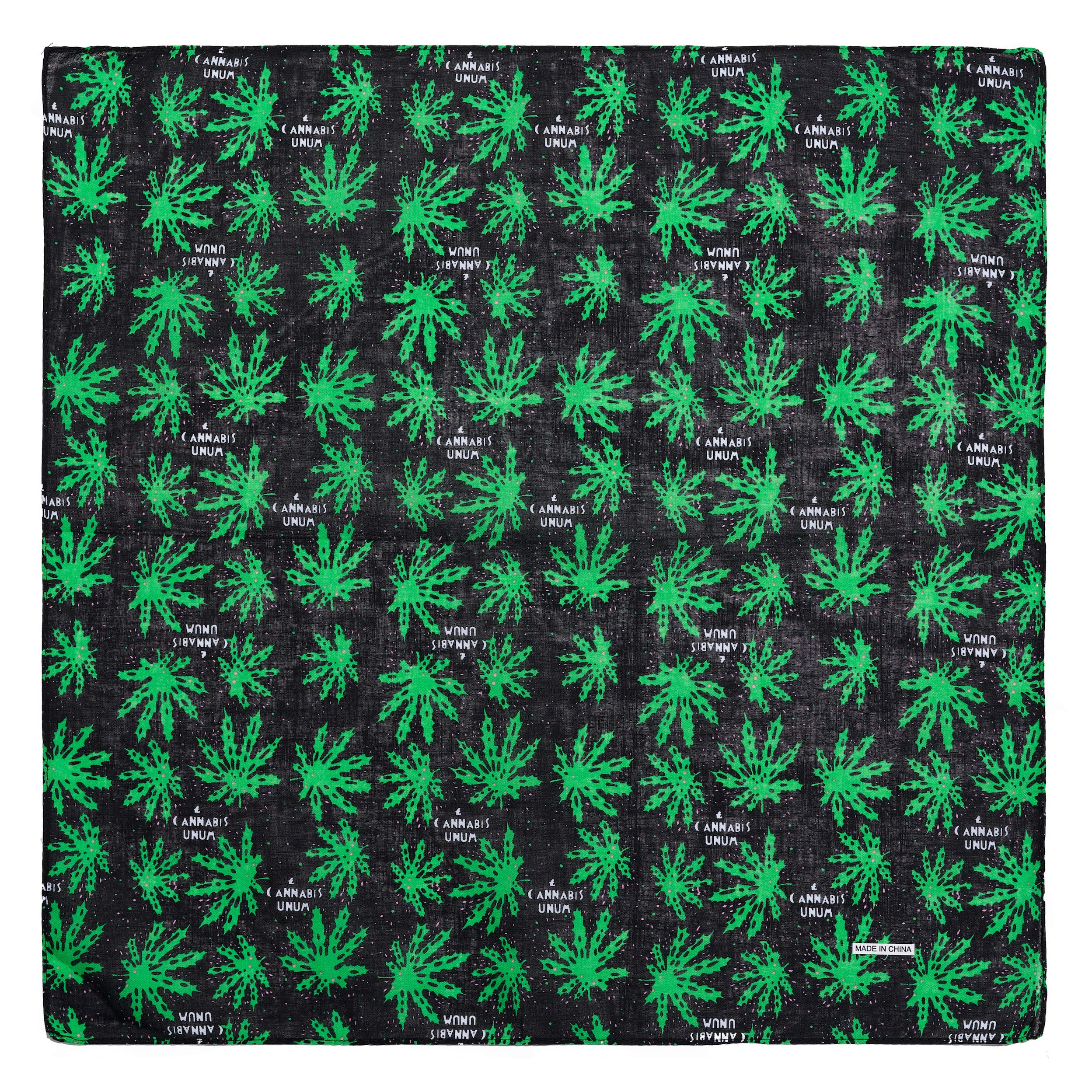 Weed Lovers Men's Black Marijuana Hemp Leaf Logo 420 Weed Bandana