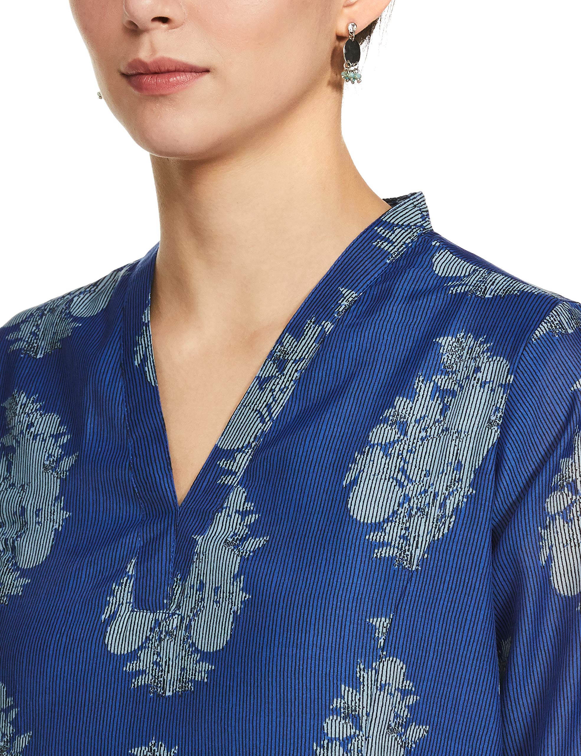 Biba Women's Royal Blue Art Silk Kurta Pants Set 1