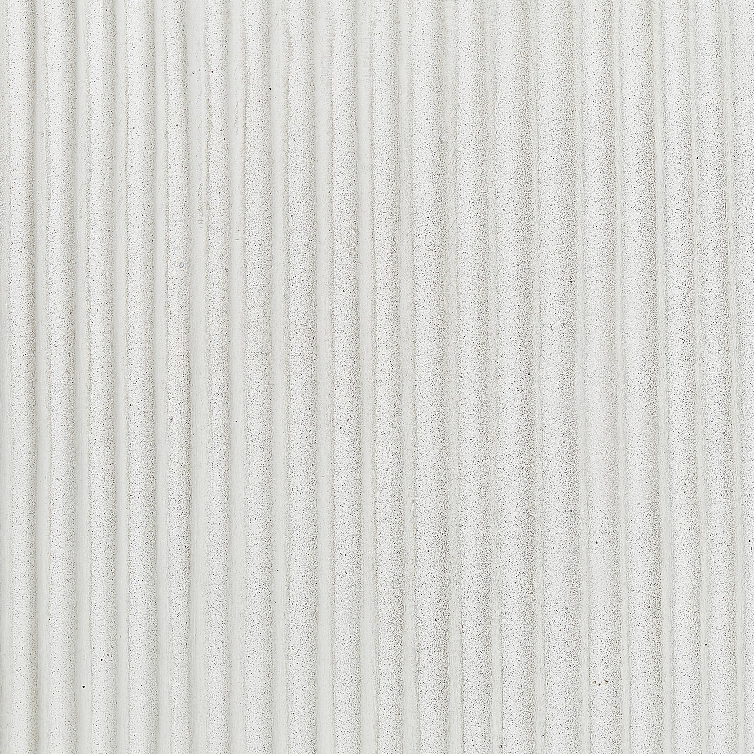 Blumentopf Ton und Glasfaser weiß rund 45 x 45 x 45 cm mit Rillen modern Oreoi