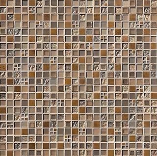 MSI Manhattan Blend 12 in. x 12 in. Square Glass Kitchen Backsplash, Bat...