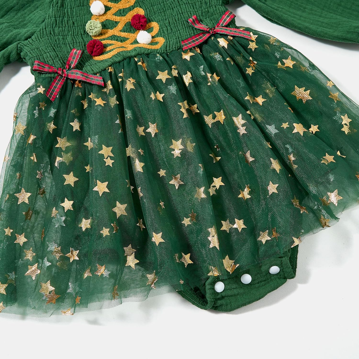 Miipat Baby Girl 1st Birthday Outfit Long Sleeve Tulle Romper Dress Cake Smash Clothes with Headband Socks