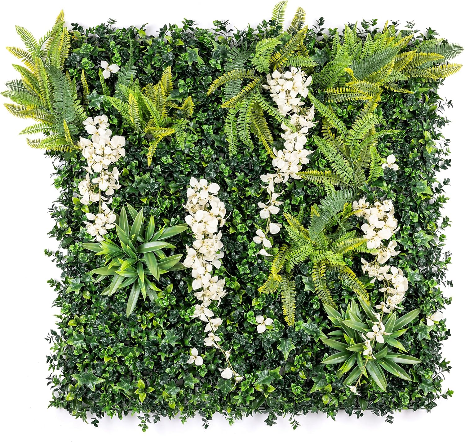 Artificial Living Wall Panels 1m x 1m, Green Plant Foliage Hanging ...