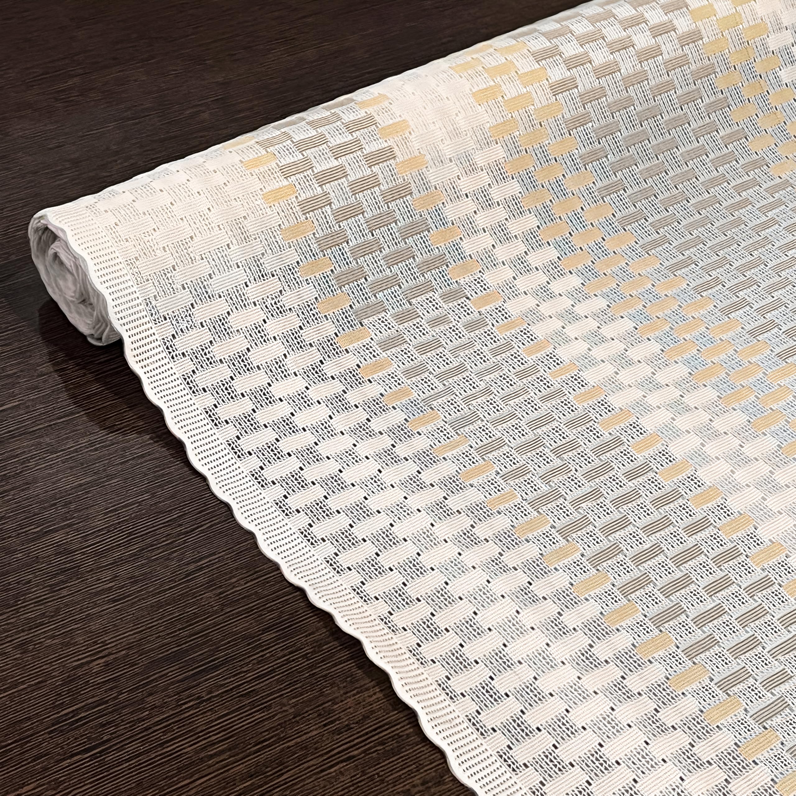 Yellow Weaves PVC Kitchen Mat Fridge Mats 50 cm X 5 Meters Anti Slip Roll, Shelf Liners Sheet for Kitchen, Shelves, Cabinet, Drawer, Wardrobe, Refrigerator, Table (Basket Weave Beige)-image-46