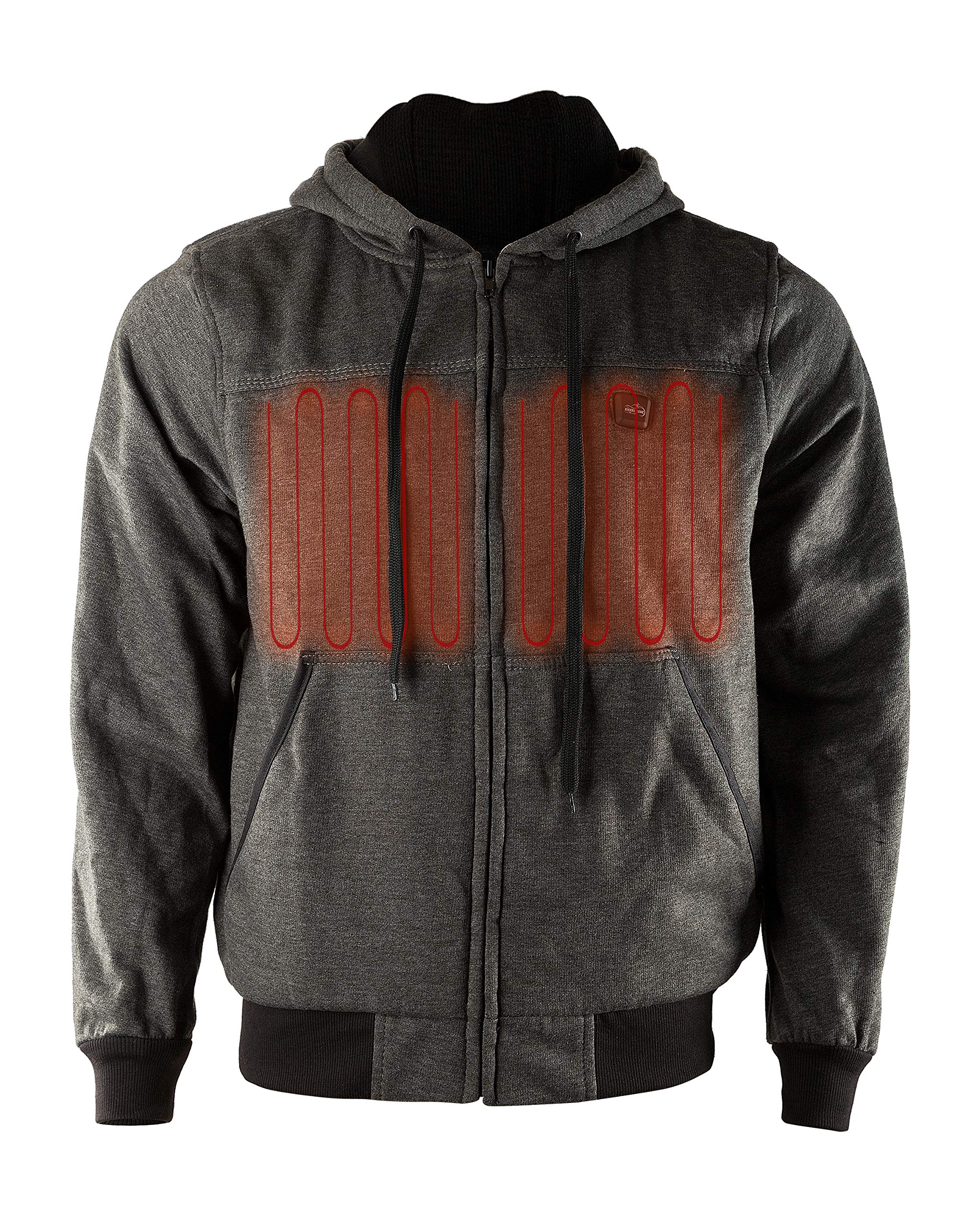 Heated Hoodie | Heated Fleece Jacket with 12V Battery | 4 x Heating Elements