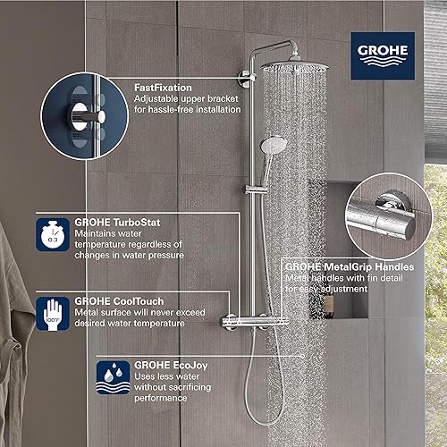 Miniatura 2 de GROHE 26128EN2 Euphoria 260 CoolTouch - Sistema de ducha termostático, 1,75 gpm, níquel cepillado Infinity