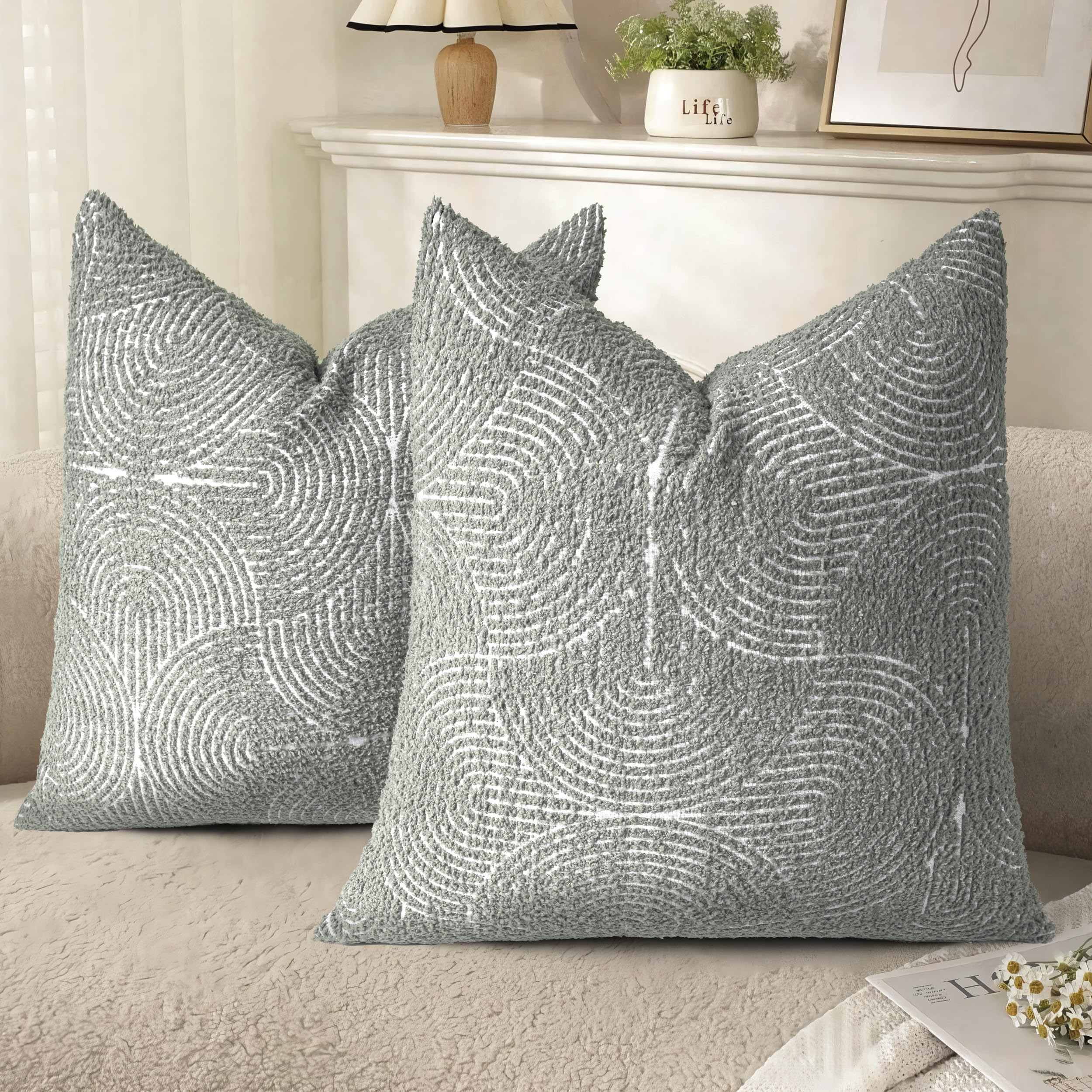 Housse de coussin tissée haut de gamme au design géométrique rustique