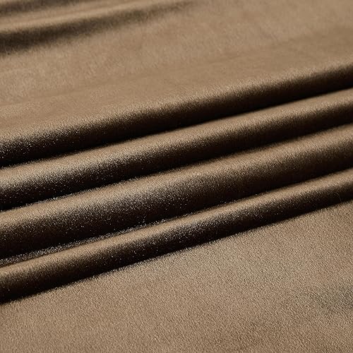 Miniatura 6 de PRIMROSE Cortinas de terciopelo marrón de 84 pulgadas de largo para sala de estar, juego de 2 paneles opacos, bolsillo para barra, pestaña trasera,