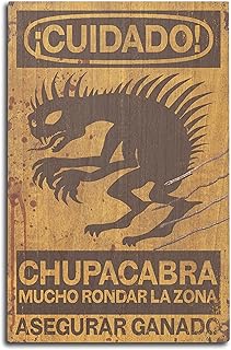 Chupacabra Area, Spanish Birch Wood Wall Sign (10x15 Rustic Home Decor, Ready to Hang Art)