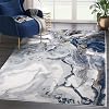 Abani Regal Collection Area Rug - Abstract Dark Grey Cracked Stone Design - 6' x 9' - Washable - for Living Room, Bedroom & Office