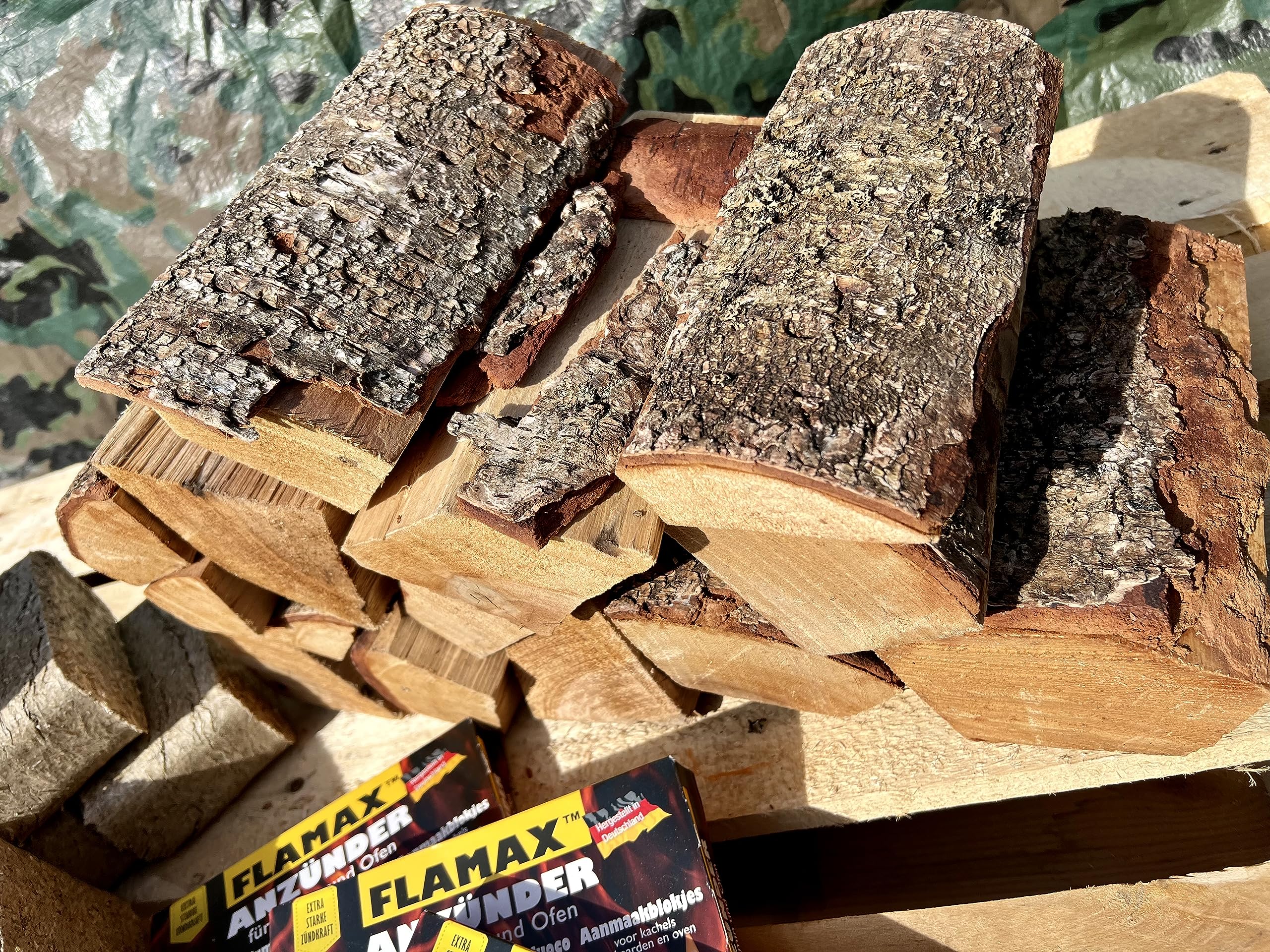 720x Kohleanzünder Anzündwürfel Grillanzünder Kaminanzünder 15x 48er Ofenanzünder Feueranzünder für Ofen Kamin Kohlenanzünder Anzünder Würfel Anzündwolle, Set Flamax Anmachwürfel + 1 KOVA Bildmagnet