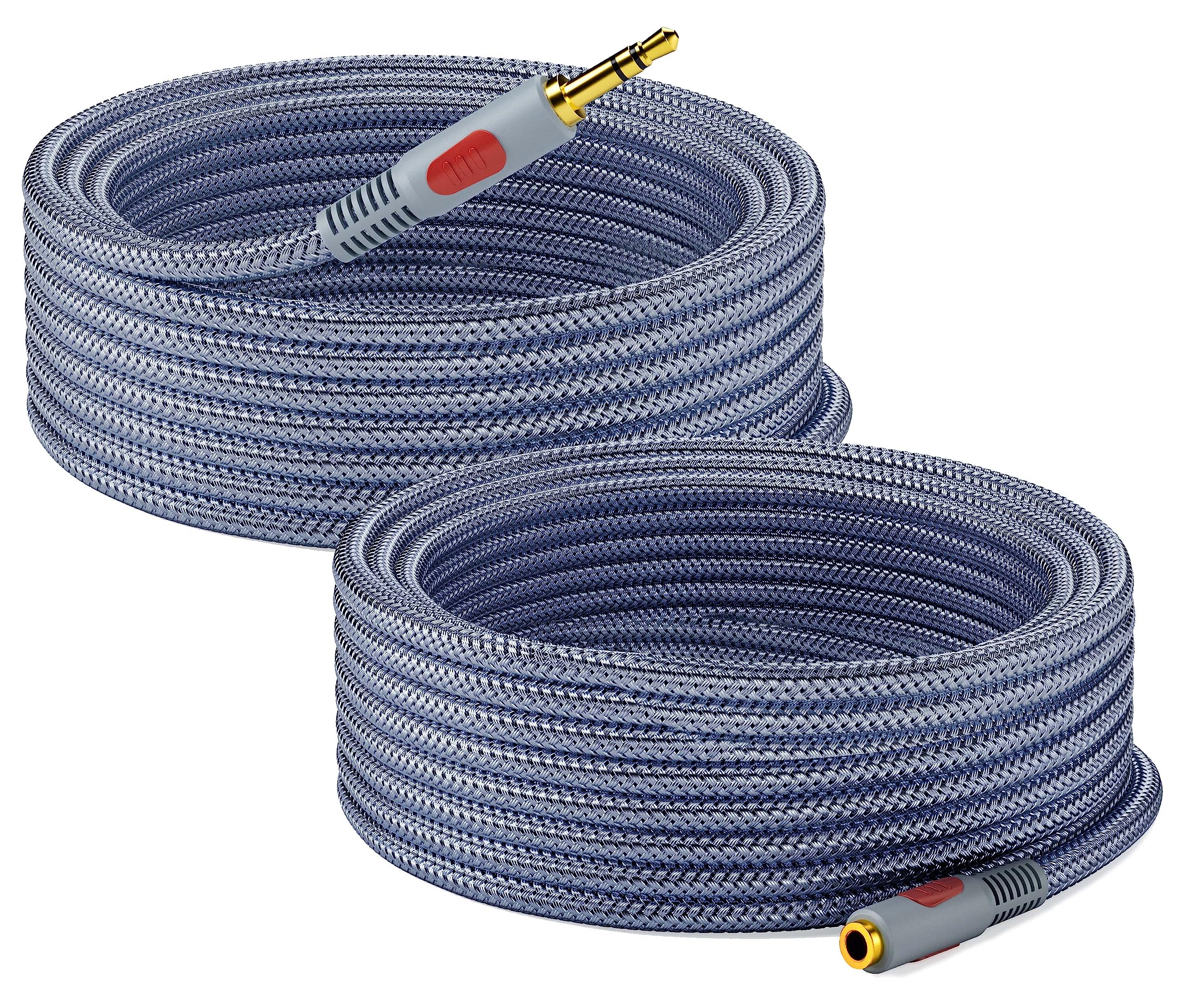 200ft Long Stereo Audio Extension Cord 3.5mm Double Shielded Female to Male AUX Adapter