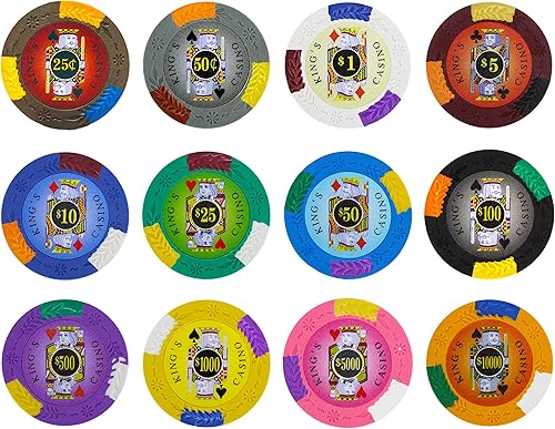 Miniatura 4 de Brybelly King's Casino Premium - Fichas de póquer de 0.49 oz (0.49 oz), compuesto de arcilla pesada  Paquete de 50