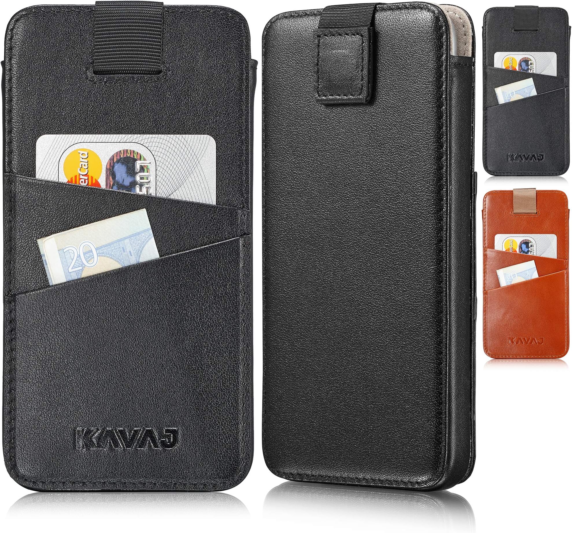 KAVAJ Case Compatible with Apple iPhone 12 Pro Max 6.7" Leather - Miami - Black Wallet Cover Phone Case with Card Holder