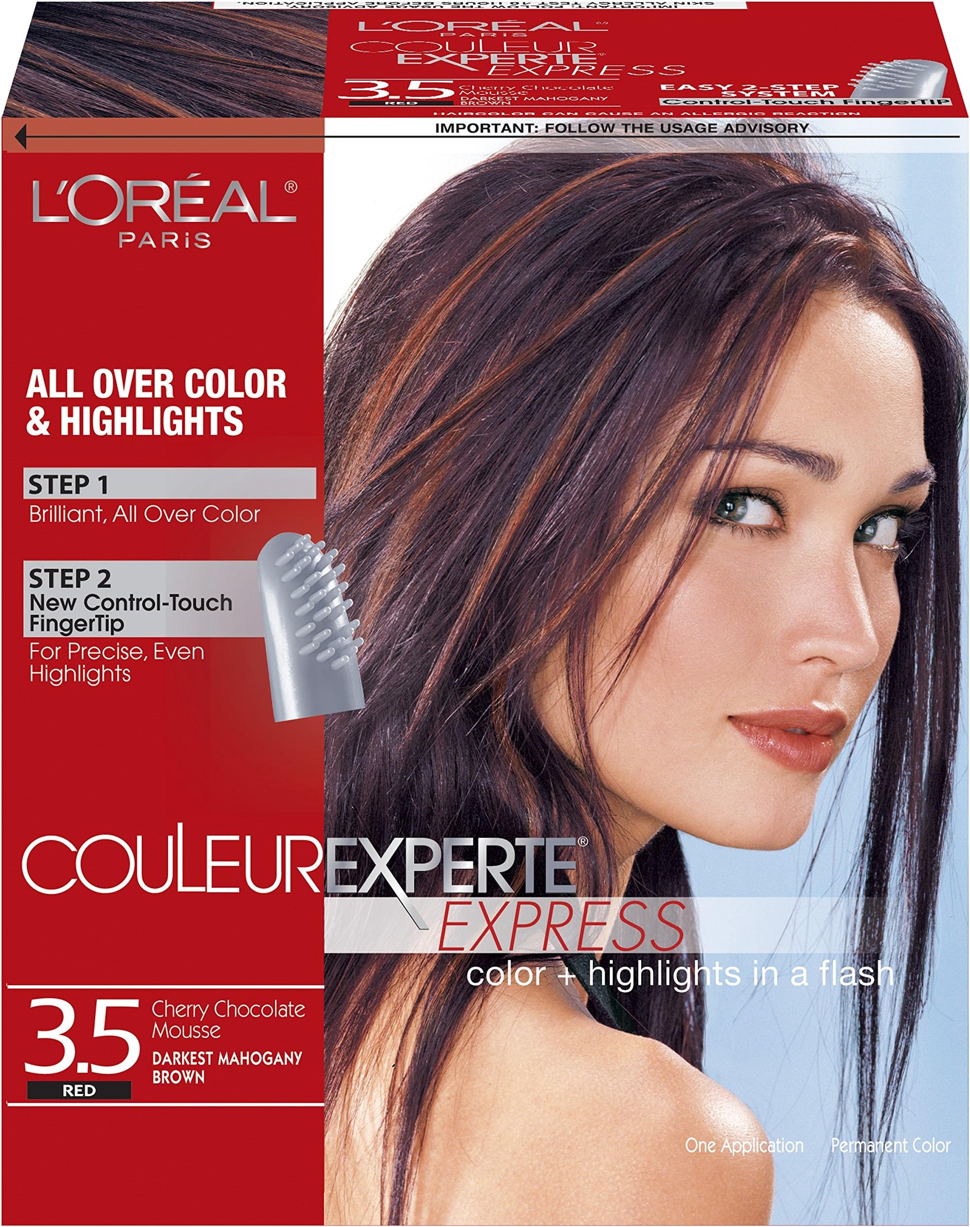 L'Oreal Paris Couleur Experte 2-Step Home Hair Color and Highlights Kit, Chocolate Mousse