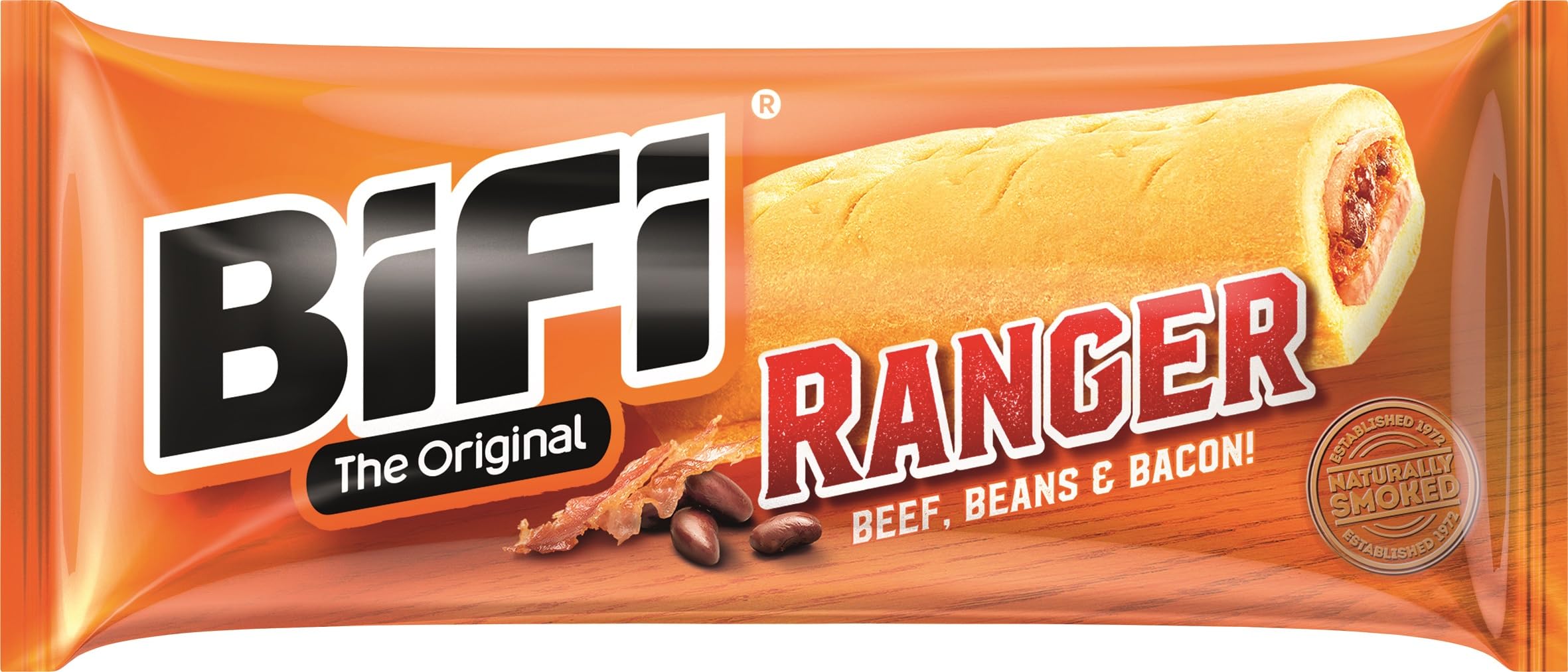 BiFi Ranger Beef 20er Pack 20 x 50 g Salami Snack im Teigmantel Wurstsnack mit Beef Beans Bacon