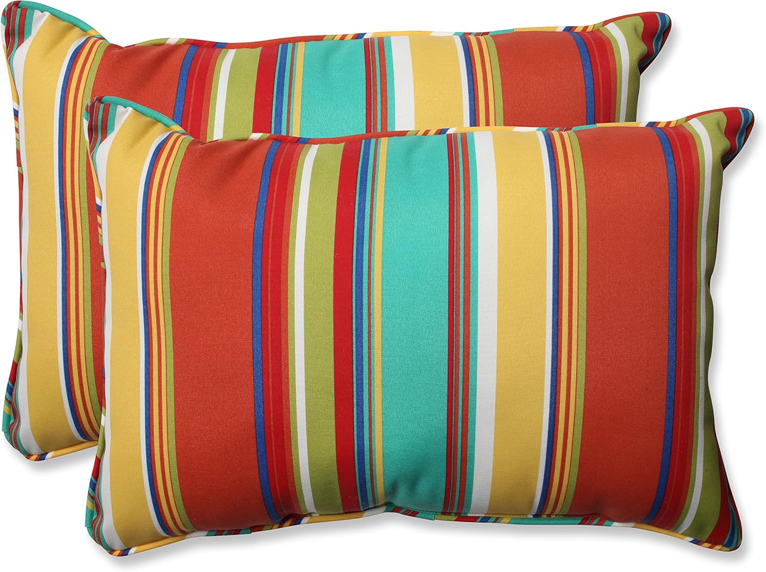 Pillow Perfect Outdoor/Indoor Westport Spring Tufted Seat Cushions (Square Back), 19" x 18.5", Multicolored 2 Pack