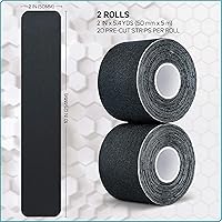 Vista 6 de Cinta de kinesiología impermeable de Care Science, 40 tiras precortadas (2 rollos), negra Cinta elástica para deportes y levantamiento de pesas