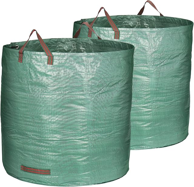 COM-FOUR® 2x Garden bag with carrying handles - Foldable garden waste bag XXL - Tearproof folding bin for leaves and green waste (500 l - 2 pieces)