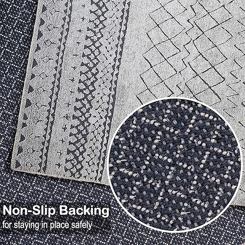 Miniatura 5 de Adiva Rugs Alfombra lavable a máquina con parte trasera antideslizante para sala de estar, dormitorio, cuarto de baño, cocina, impresión vintage