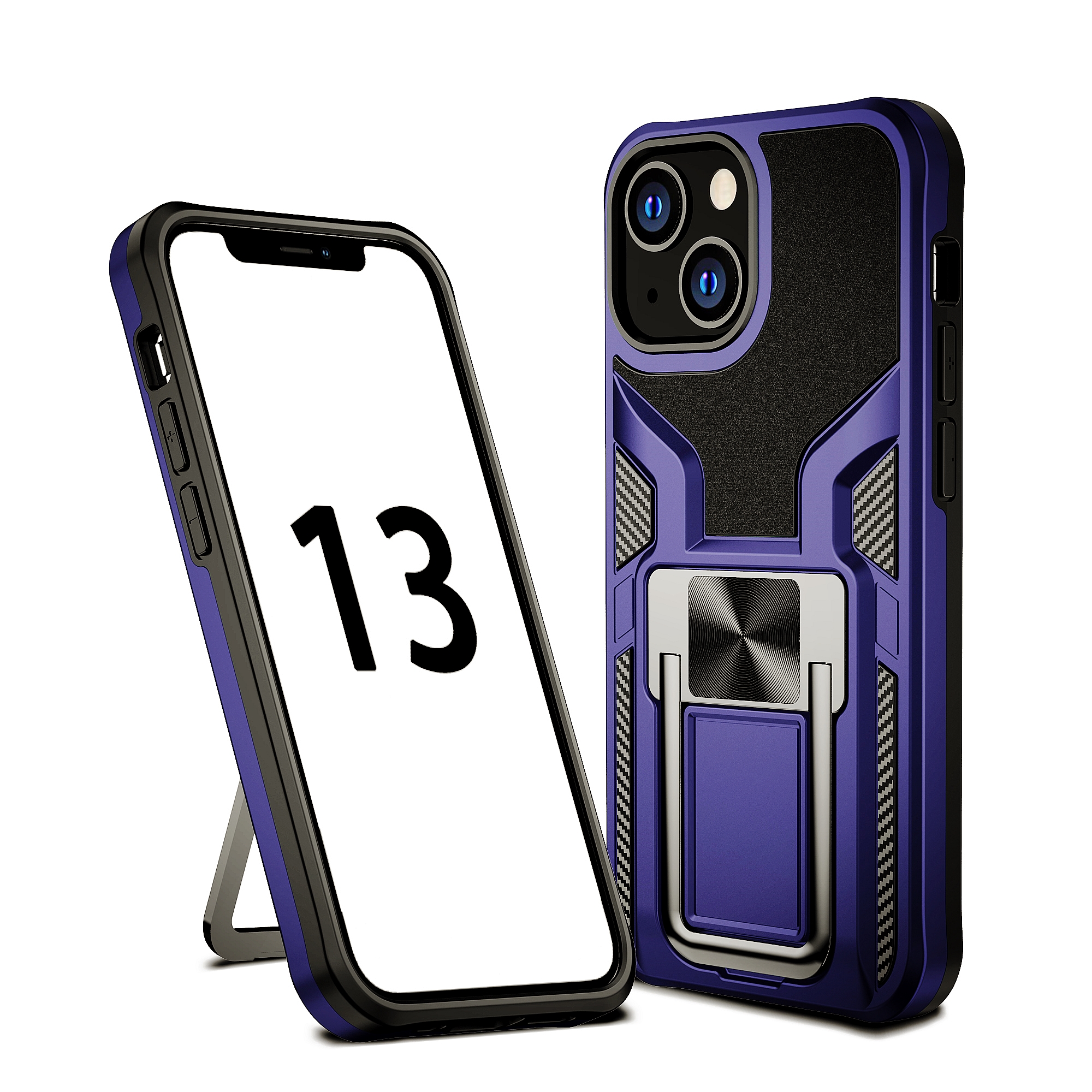 SORAKA Custodia IPhone 13 Mini Con Anello Invisibile E Supporto Magnetico – Anticaduta Grado Militare - 2