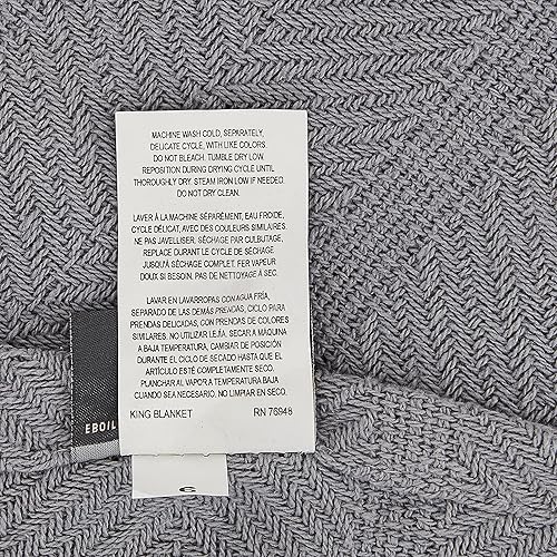 Miniatura 4 de Eddie Bauer 213122 - Manta con patrón en forma de espiga individual raya azul Algodón Cromado King