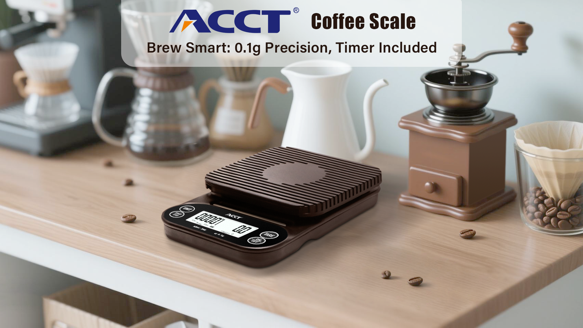 Kaffeewaage Mit Timer – 3 Kg/0,1 G, Barista-Waage Für Espresso, 4 Einheiten, Rutschfeste Matte