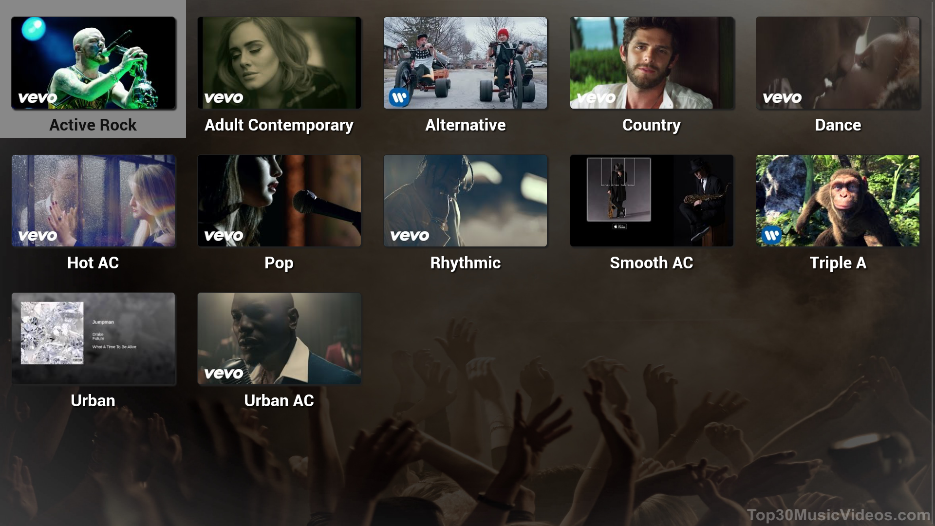 Top 30 Music Videos - Aplicativo na Amazon Appstore