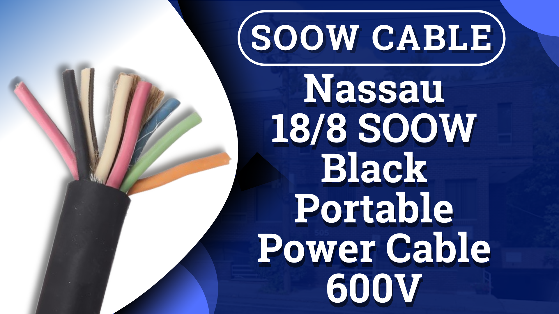 Nassau Electrical Supply 18 AWG 8C 18/8-SOOW Black 600V Portable