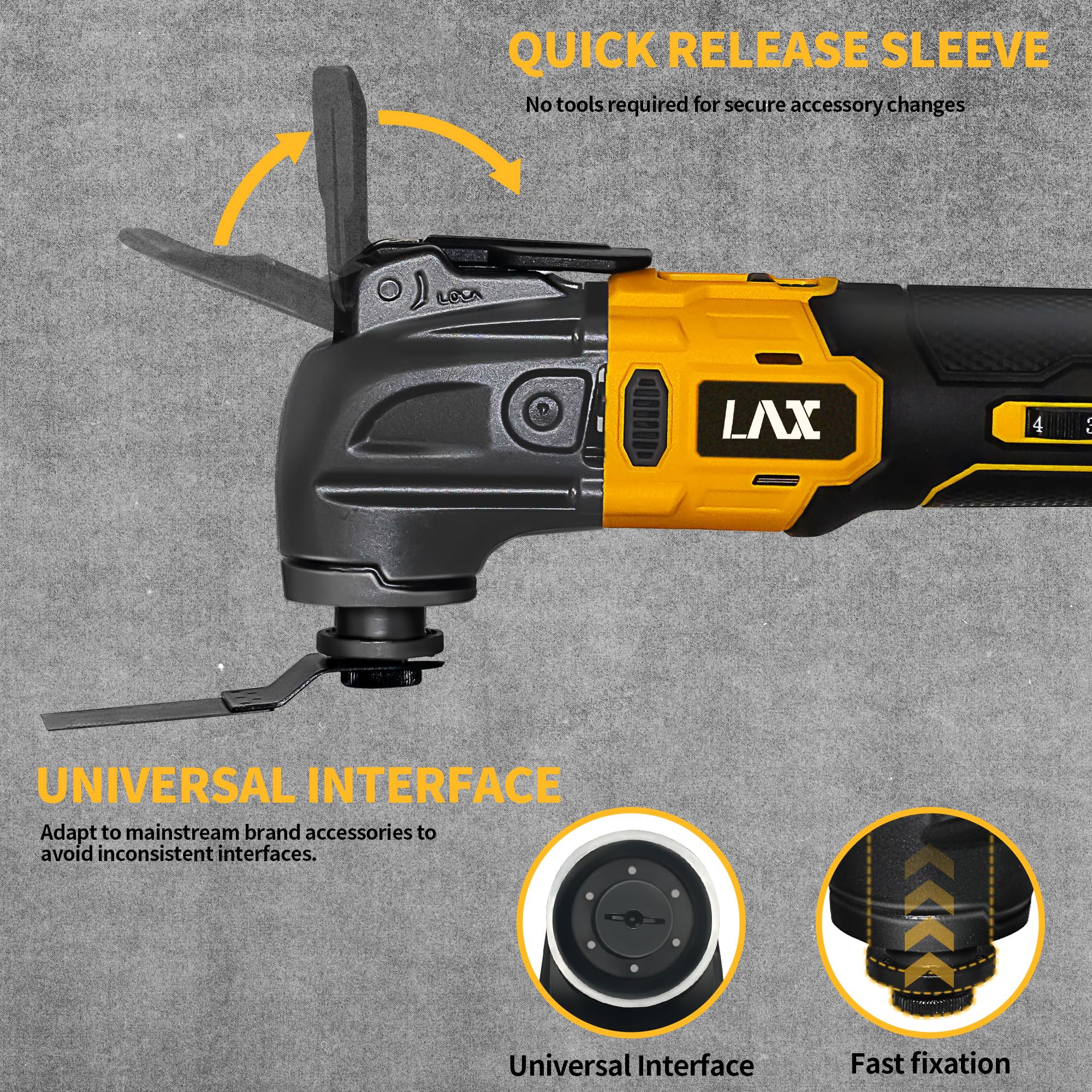 Utensili multifunzione oscillanti per batteria Dewalt da 18 V, utensile multiuso per taglio e levigatura, angolo di oscillazione di 4°, 6 velocità variabili, design a lama rapida con 21 accessori per