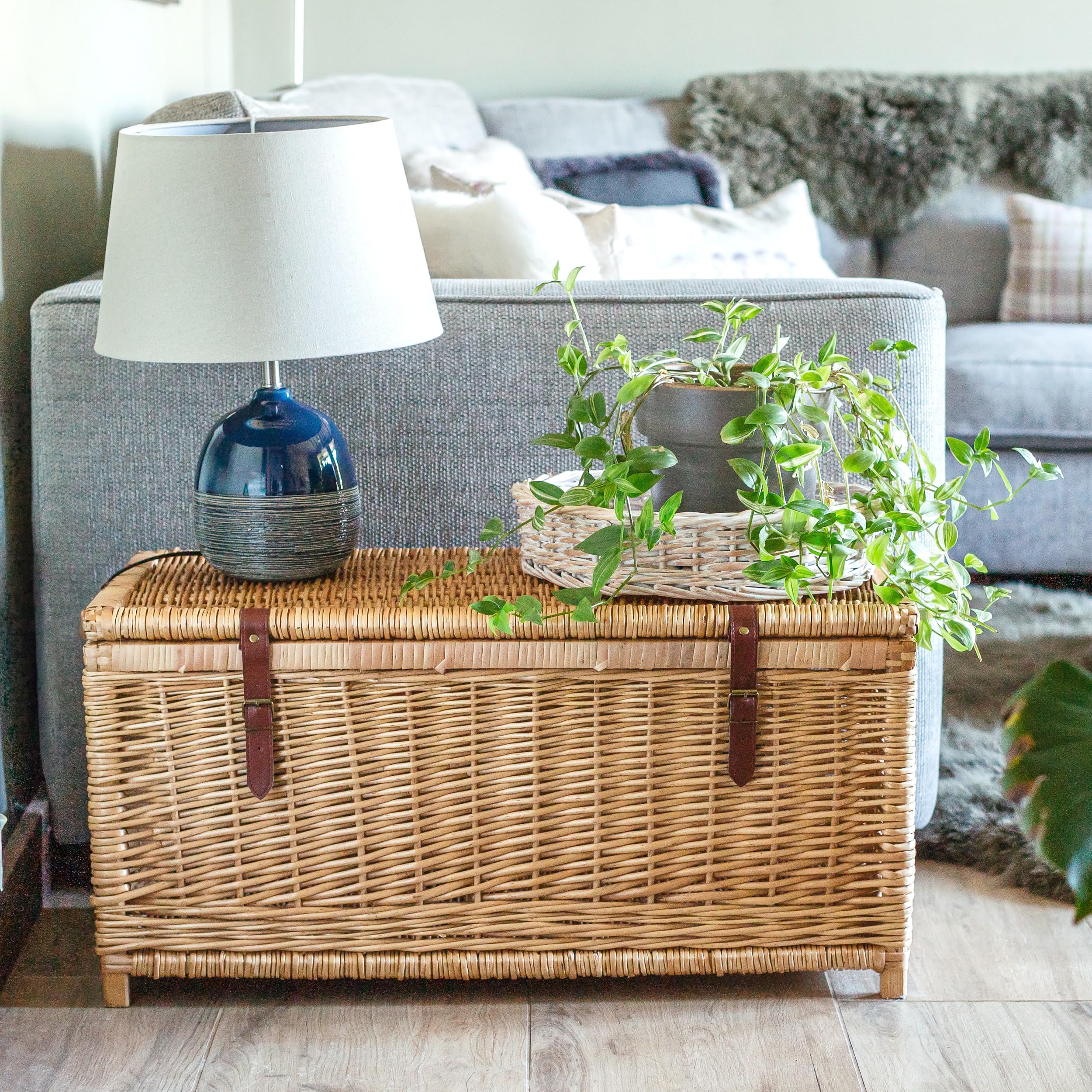 Malle En Osier Arthur Cameron Grand Panier En Osier Lucca Deluxe