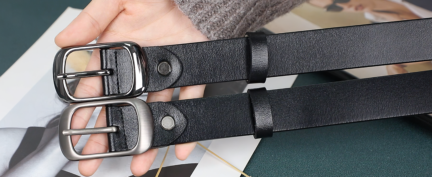 8646 Women\'s Plus Size Curved Buckle Leather Belt For Jeans, Dresses Wide Leather Hip Belt: Plus Size Artisan Buckle - Etsy main image 2