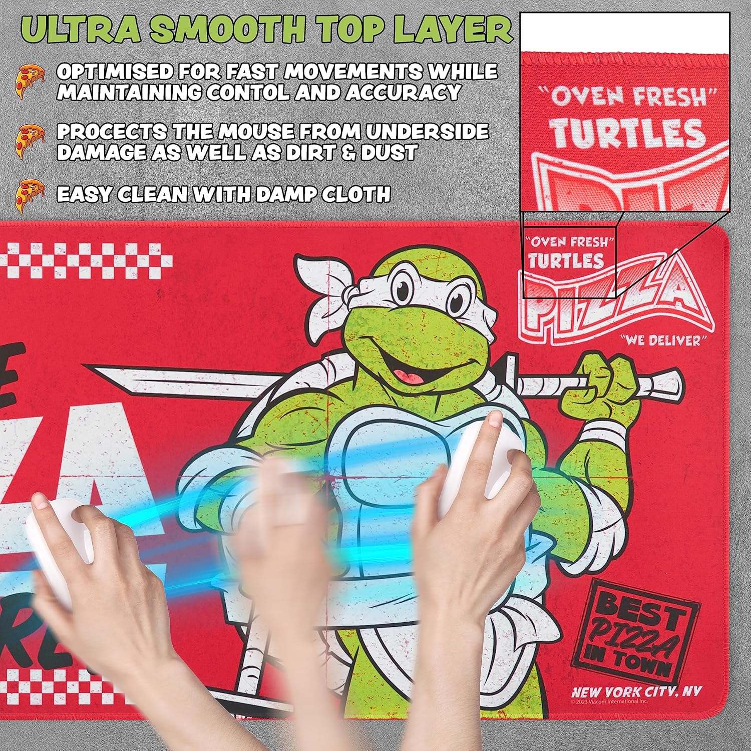 Teenage Mutant Ninja Turtles Desk Pad Large Mouse Mat 27.5 x 11.8 Desk Protector PC Laptop Keyboard Mat - Gamer Gifts