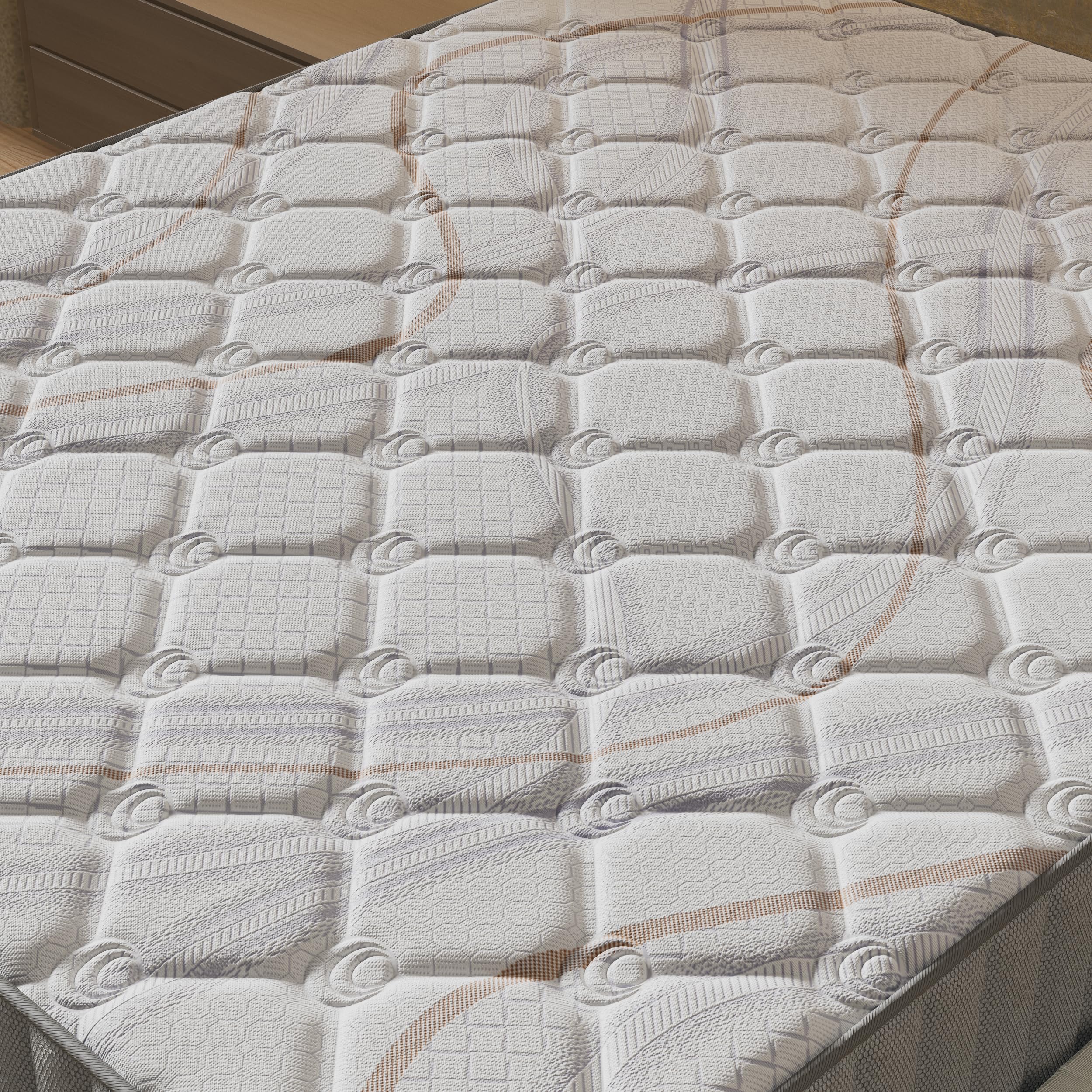 NOVEMBER- Ensemble Matelas + sommier (120 x 190cm) - Matelas Sirius Latex Naturel & Mousse Haute Densité d’épaisseur 16cm + Sommier Bois Stable & Robuste revêtement Tissu Blanc